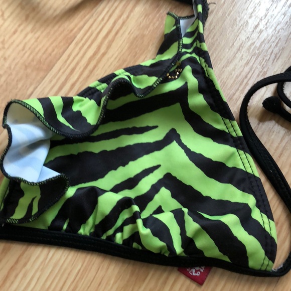 Guess bright green&black high waist bikini size M - Picture 5 of 6